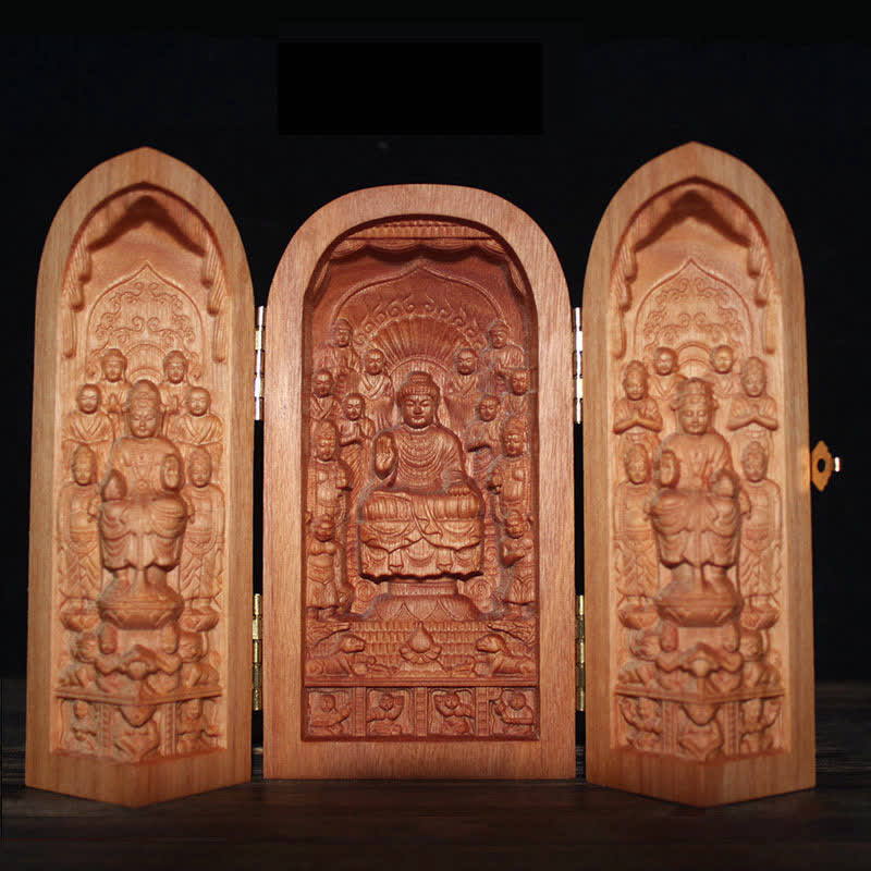 Nimara Ritual Avalokitesvara Kwan Yin Buddha Cherry Wood Compassion Home Decoration Altar