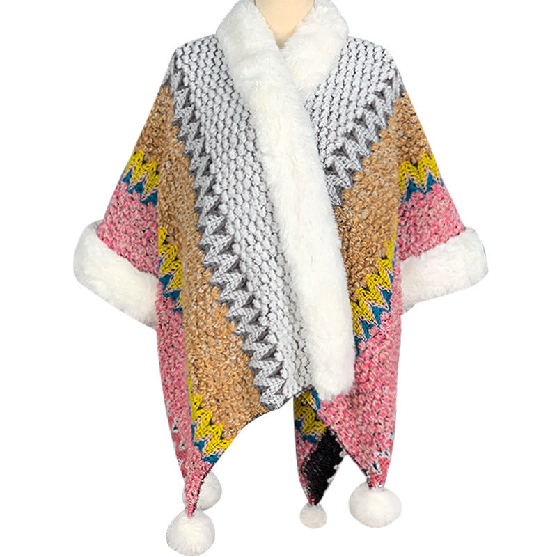 Nimara Ritual Tibetan Multicolored Striped Shawl Winter Cozy Travel Scarf Wrap