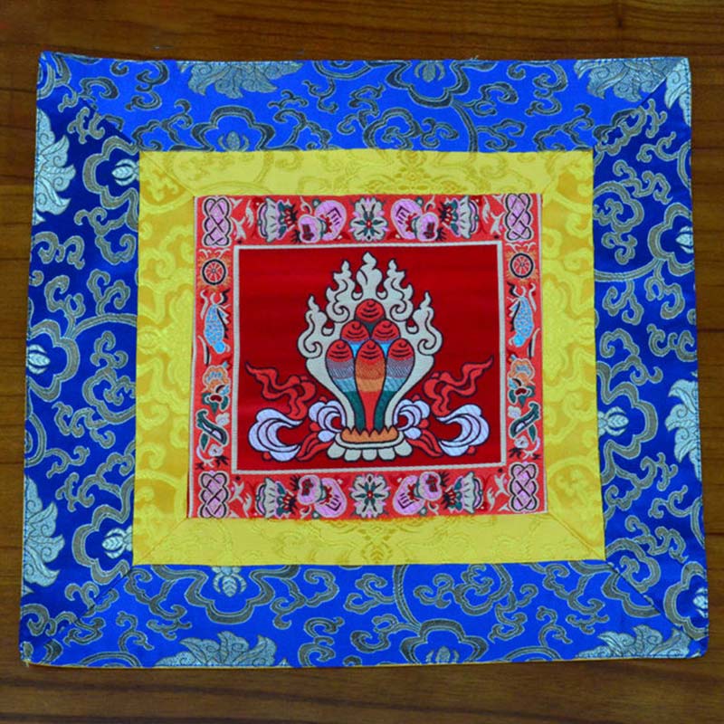 Nimara Ritual Prayer Altar Mat Meditation Strength Endless Knot Vajra Man-Bcu Kalachakra Auspicious Symbols