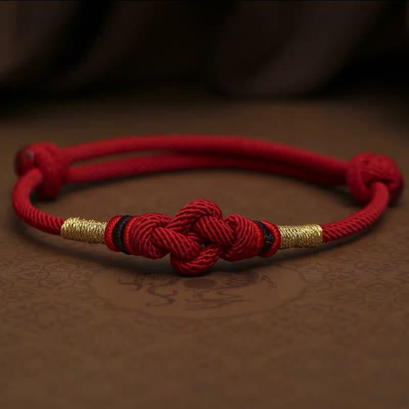 Nimara Ritual Red String Jade Luck Fortune Knot Braided Couple Bracelet