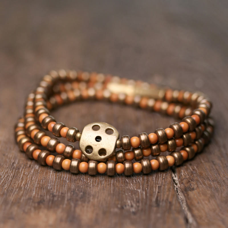 Nimara Ritual Retro Olive Pit Copper Wealth Bracelet