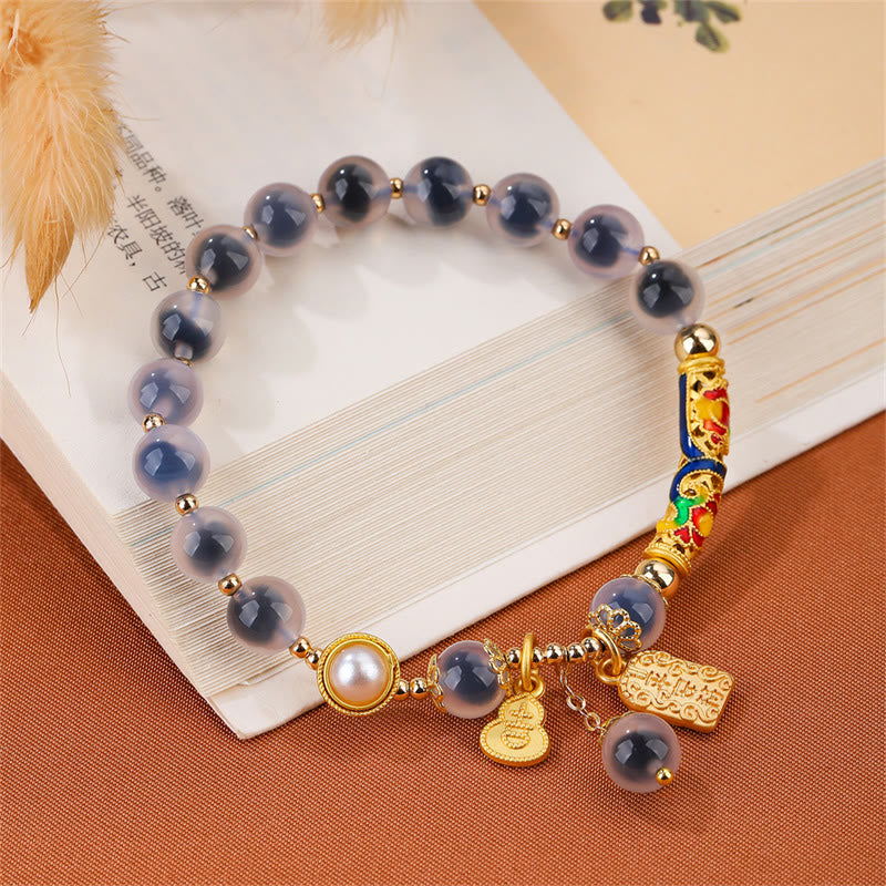 Nimara Ritual Natural Blue Candy Agate Amulet Strength Bracelet