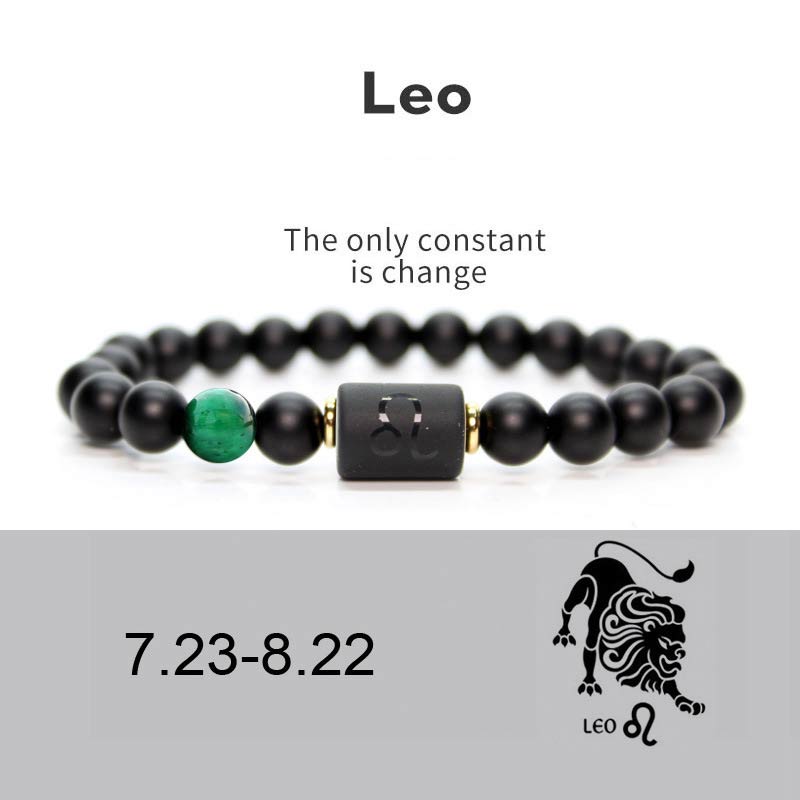 Nimara Ritual 12 Constellations of the Zodiac Black Onyx Adjustable Bracelet