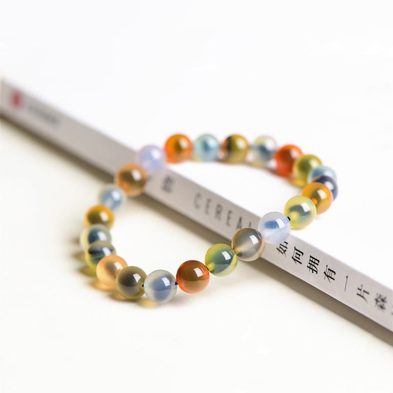 Nimara Ritual Natural Colorful Candy Agate Harmony Strength Bead Bracelet
