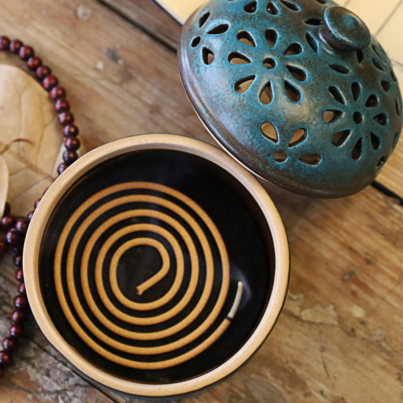 Nimara Ritual Mini Hollow Spiritual Meditation Ceramic Small Incense Burner Decoration