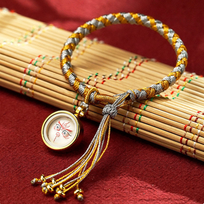 Nimara Ritual Handmade Tibetan Five God Of Wealth Dragon Scale Rope Luck Braid Bracelet
