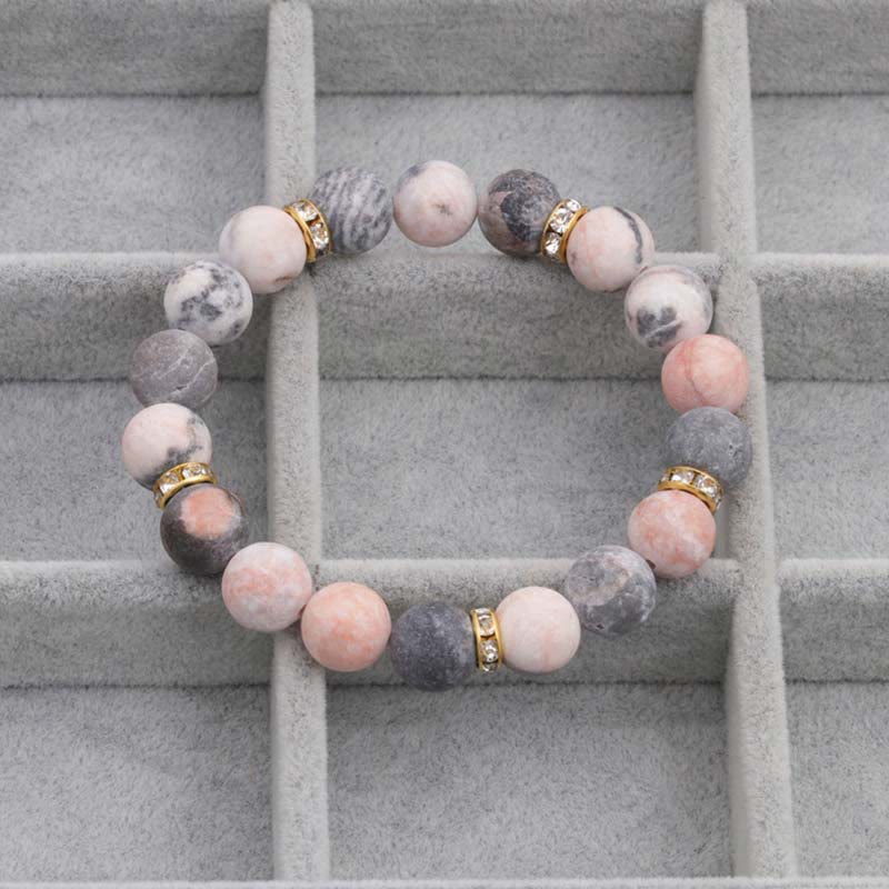 Nimara Ritual Anxiety Stress Healing Crystal Zebra Jasper Bead Bracelet