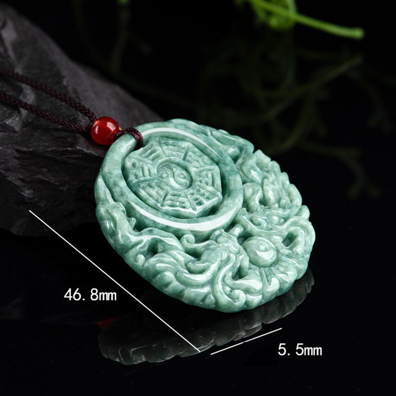 Nimara Ritual Dragon Jade Yin Yang Balance Necklace String Pendant