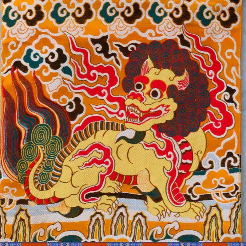 Nimara Ritual Feng Shui Kirin Spiritual Colorful Tassel Wall Art