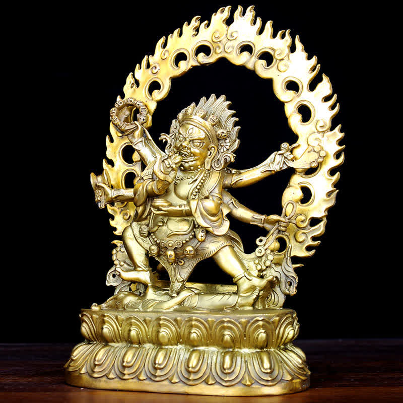 Nimara Ritual Tibet Mahakala Bodhisattva Figurine Compassion Copper Statue Decoration