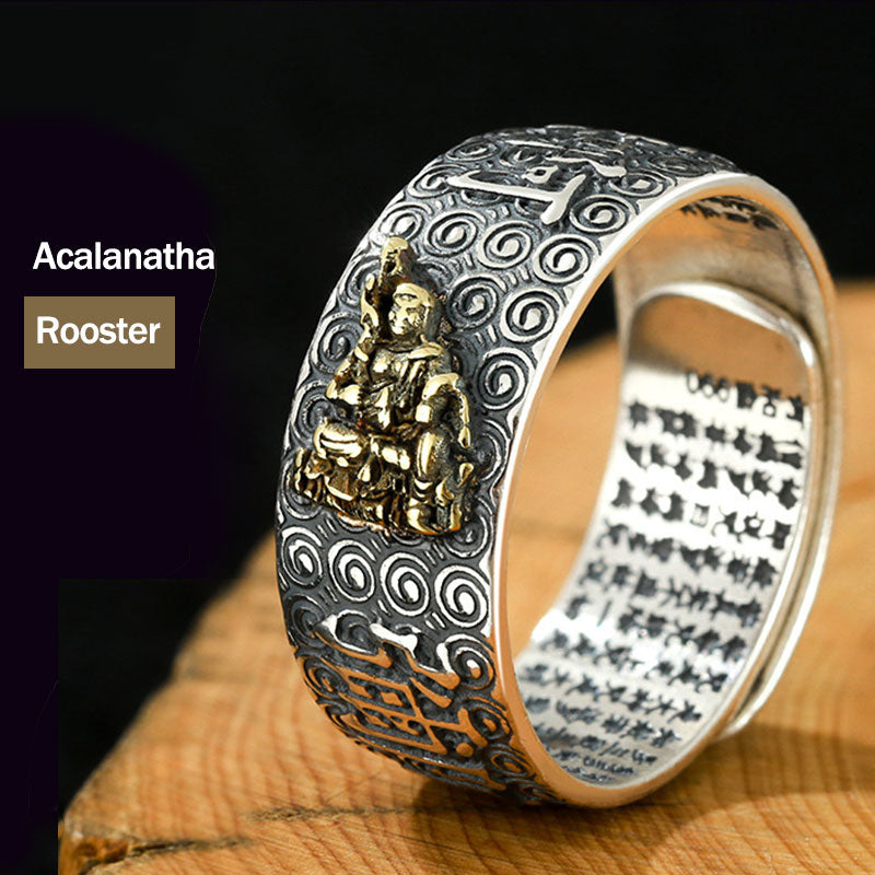Nimara Ritual Chinese Zodiac Natal Buddha Wealth Luck Adjustable Ring