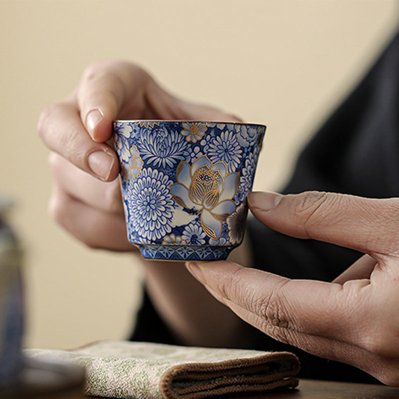 Nimara Ritual Lotus Chrysanthemum Plum Blossom Flower Teacup Kung Fu Tea Cup Teapot