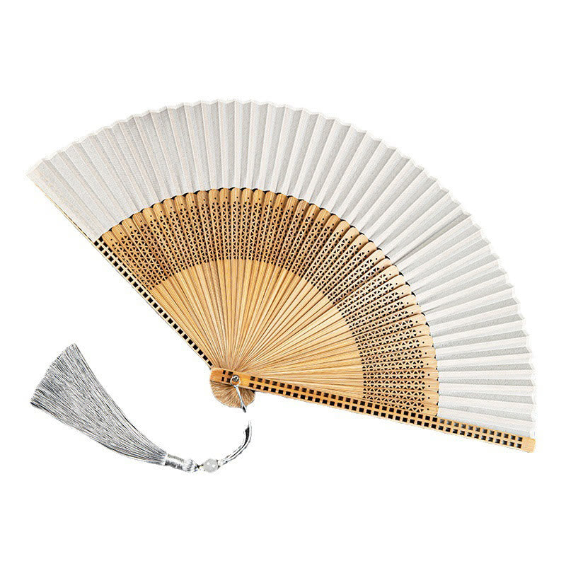 Nimara Ritual Vintage Handheld Folding Fan With Bamboo Frames