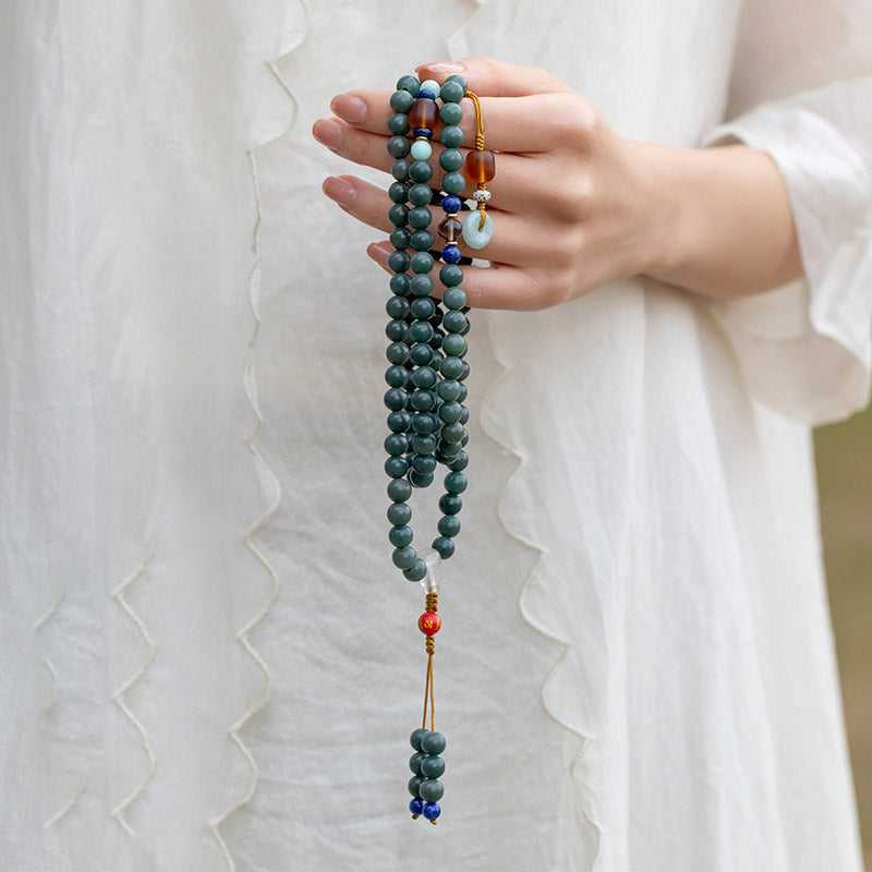 Nimara Ritual 108 Beads Bodhi Seed Blessing Meditation Bracelet Mala