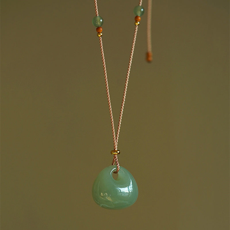 Nimara Ritual Natural Jade Luck Prosperity Necklace Pendant