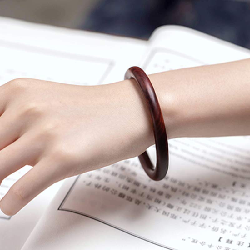 Nimara Ritual Tibetan Small Leaf Red Sandalwood Ebony Green Sandalwood Protection Bracelet Bangle