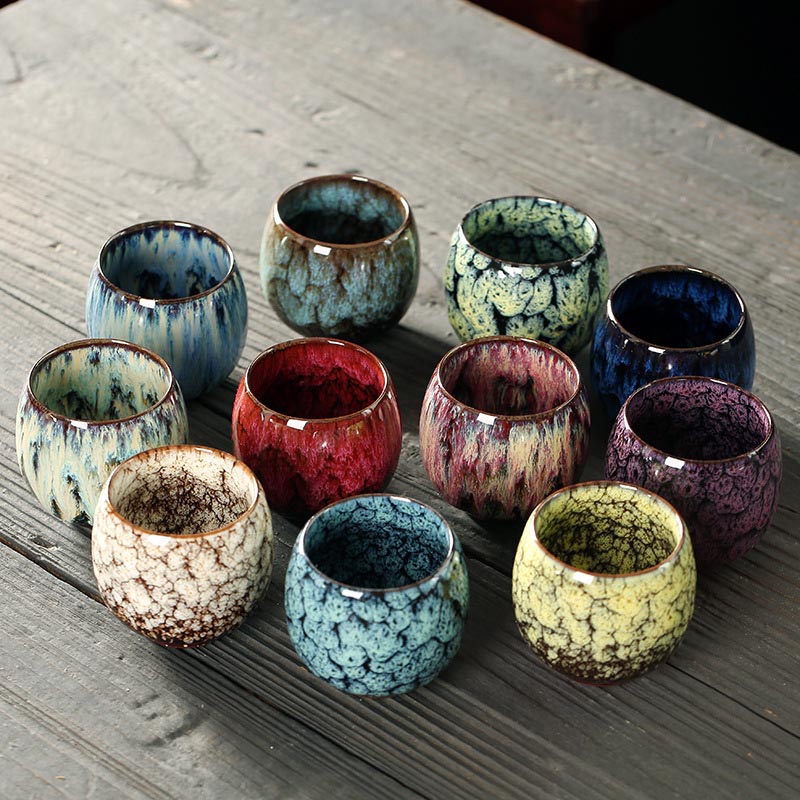 Nimara Ritual Simple Multicolored Kiln Change Chinese Jianzhan Ceramic Teacup Kung Fu Tea Cup 110ml