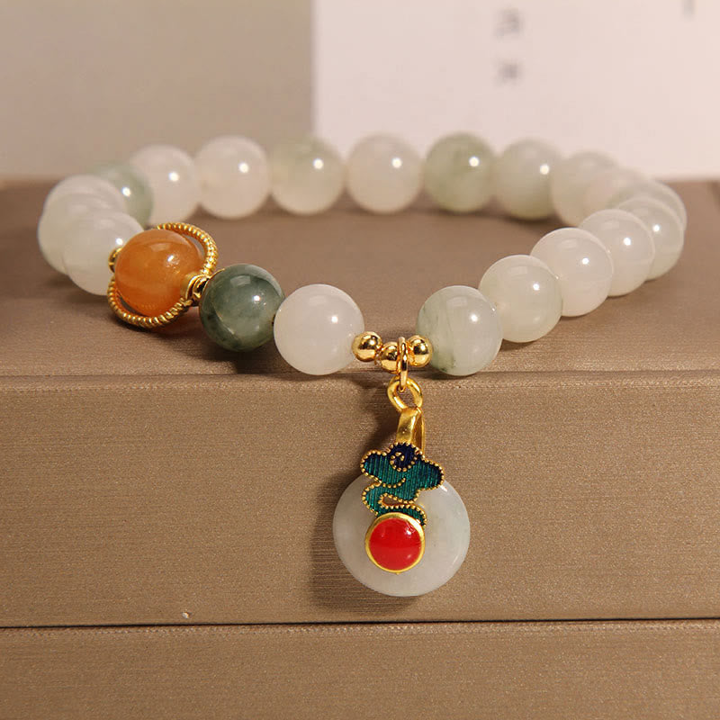Nimara Ritual Jade Auspicious Clouds Red Agate Citrine Prosperity Bracelet