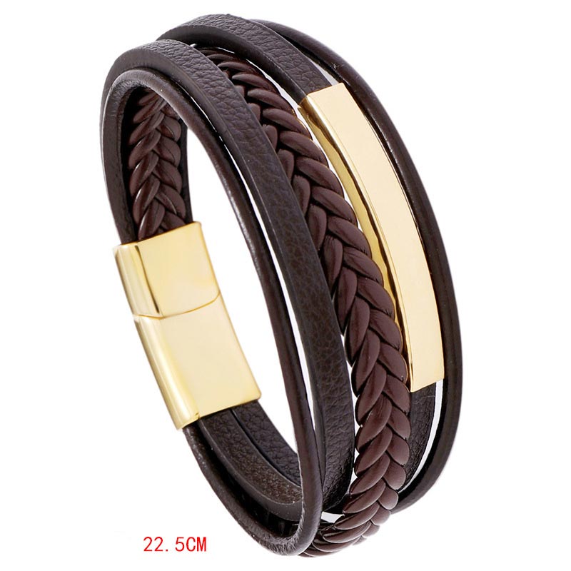 Nimara Ritual Simple Design Titanium Steel Leather Luck Bracelet