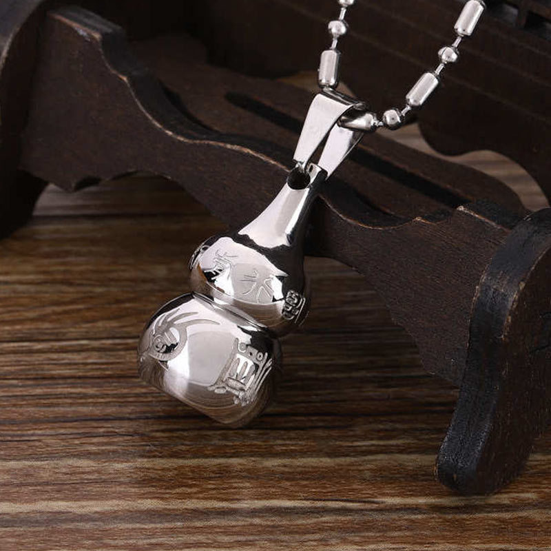 Nimara Ritual Tibetan Yin Yang Symbol Gourd Harmony Titanium Steel Necklace Pendant
