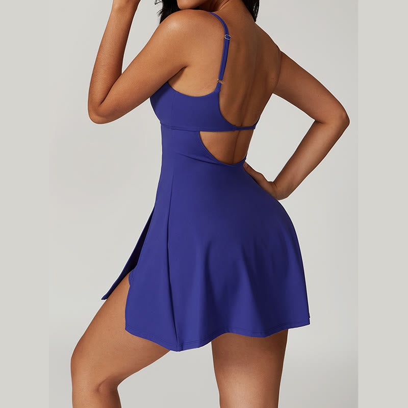 Nimara Ritual Solid Backless Tennis Yoga Women Sports Dress