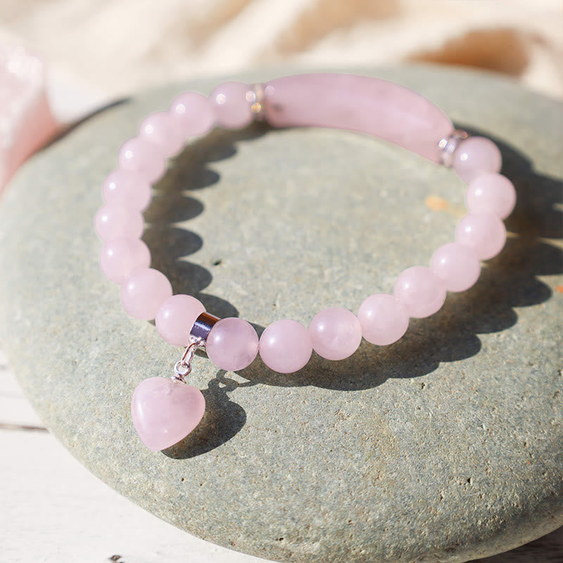 Nimara Ritual Natural Quartz Love Heart Healing Beads Bracelet