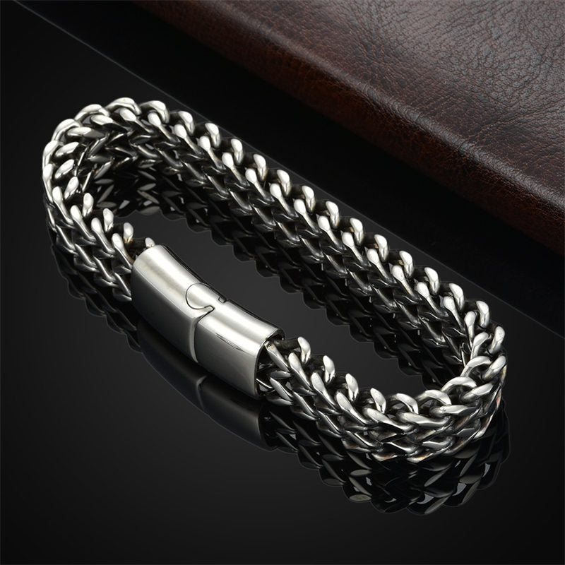 Nimara Ritual Fish Scale Magnetic Buckle Titanium Steel Balance Bracelet Bangle