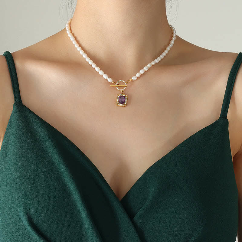 Nimara Ritual Pearl Zircon Wealth Charm Necklace Pendant