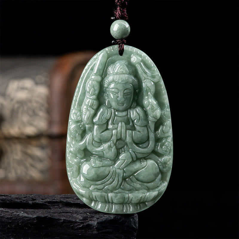 Nimara Ritual Chinese Zodiac Natal Buddha Natural Jade Wealth Prosperity Necklace Pendant