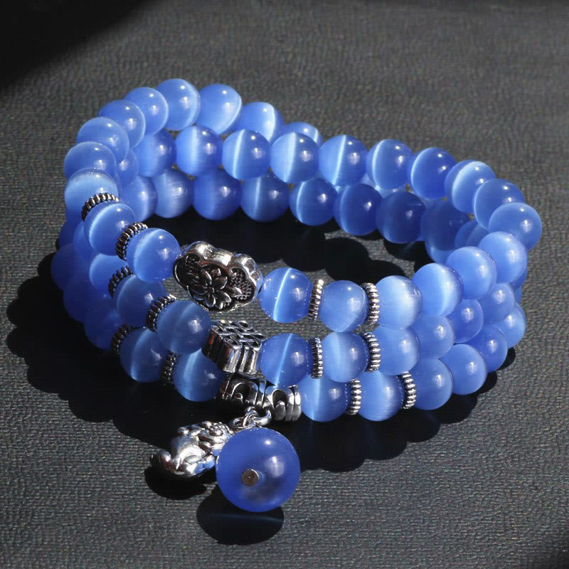 Nimara Ritual Cat Eye PiXiu Support Triple Wrap Bracelet