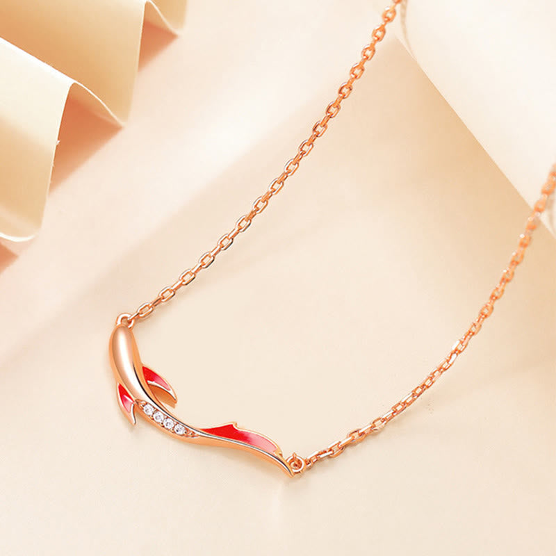 Nimara Ritual 925 Sterling Silver Koi Fish Luck Zircon Prosperity Necklace Pendant