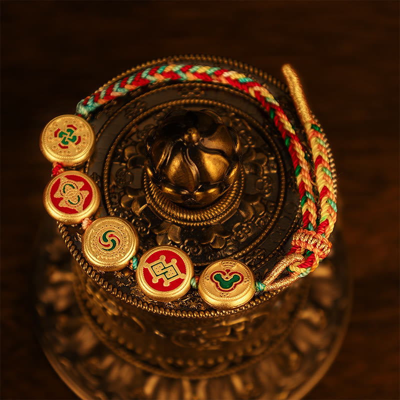 Nimara Ritual Tibetan Five God Of Wealth Colorful Rope Braided Luck Bracelet