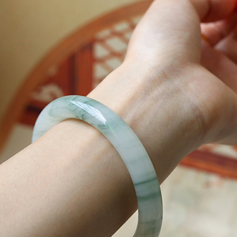 Nimara Ritual Natural Jade Luck Prosperity Bangle Bracelet