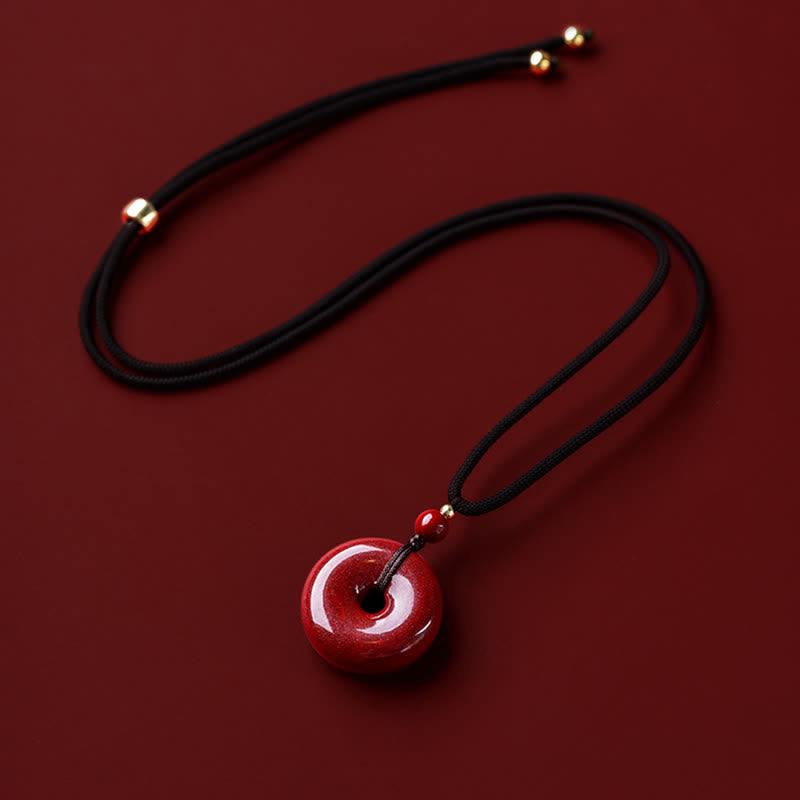Nimara Ritual Cinnabar Peace Buckle Calm Blessing Necklace Pendant