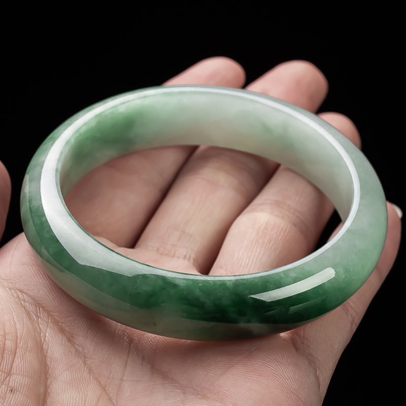 Nimara Ritual Natural Jade Fortune Blessing Bangle Bracelet