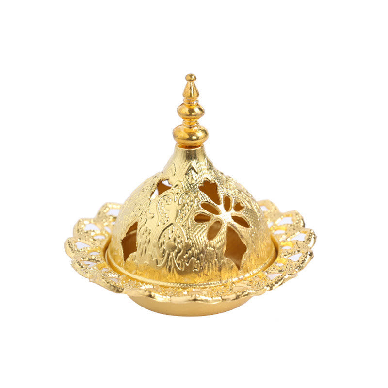 Nimara Ritual Gold Gourd Star Feather Spiritual Meditation Mini Alloy Metal Incense Burner