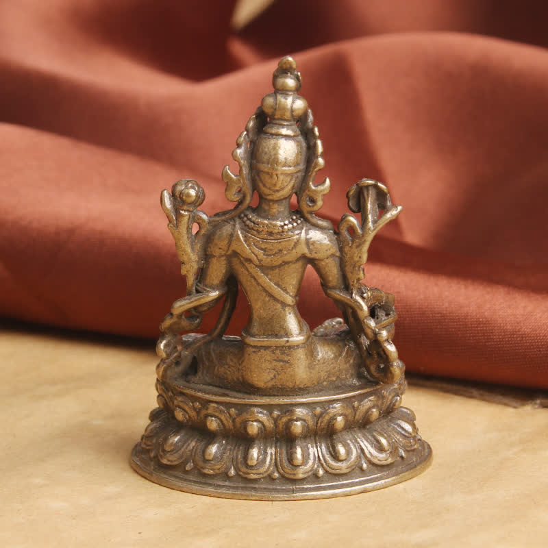 Nimara Ritual Bodhisattva Green Tara Calm Hope Copper Statue Decoration