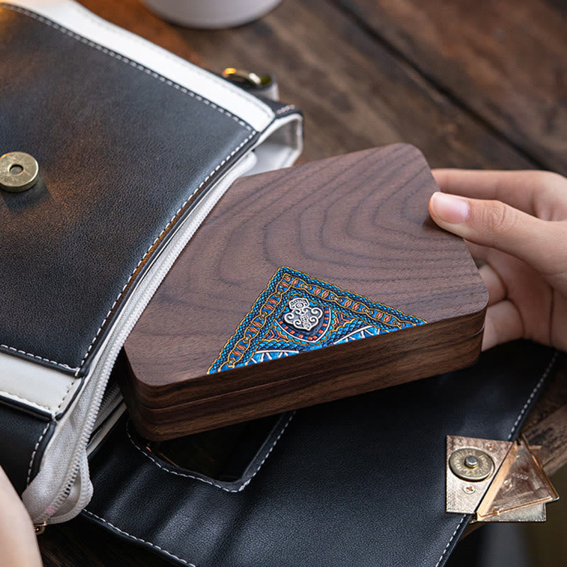 Nimara Ritual Vintage Handmade Black Walnut Wood Jewelry Storage Box Wooden Gift Box