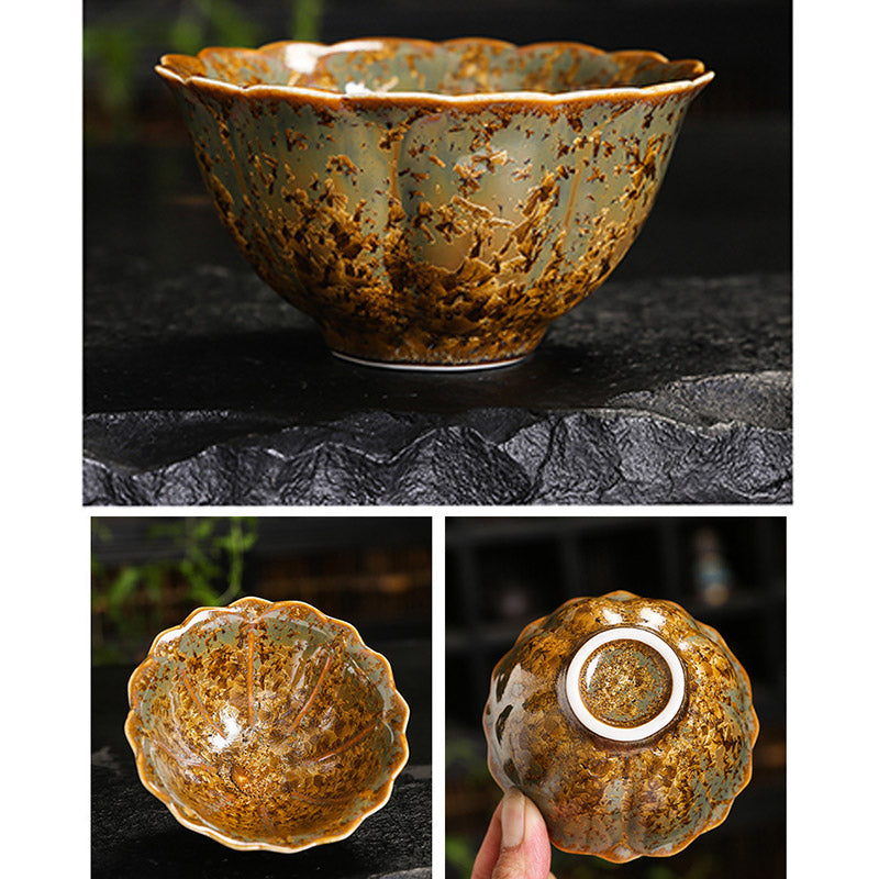 Nimara Ritual Colorful Brown Ceramic Teacup Kung Fu Tea Cup Bowl