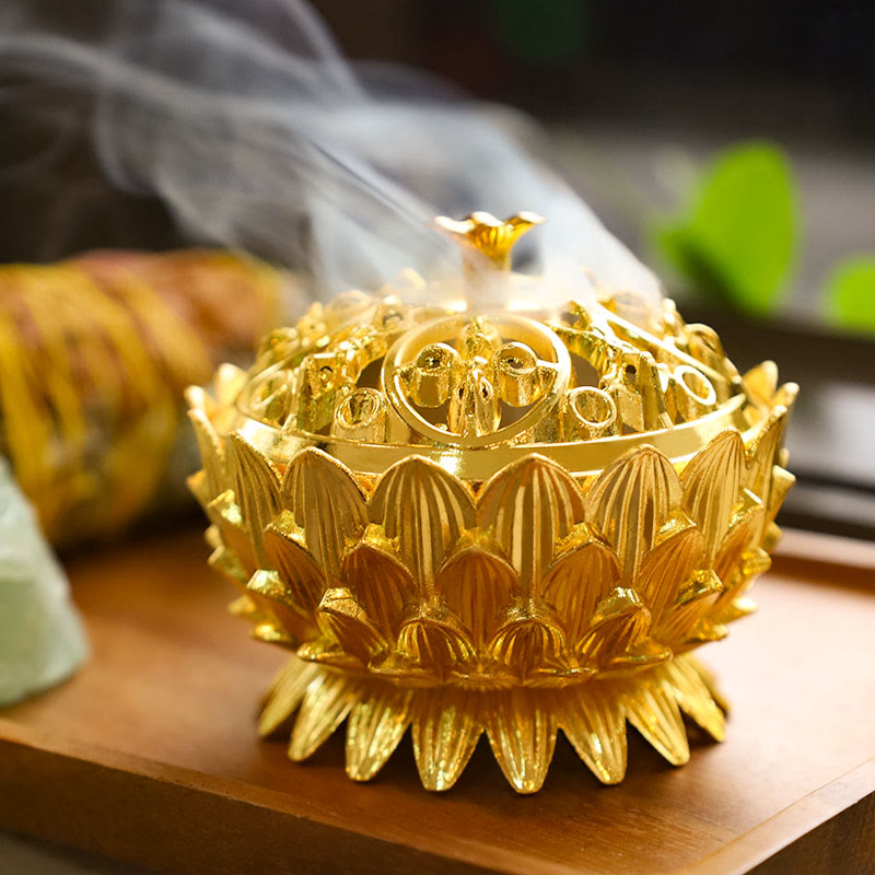 Nimara Ritual Tibetan Lotus Shaped Purify Incense Burner