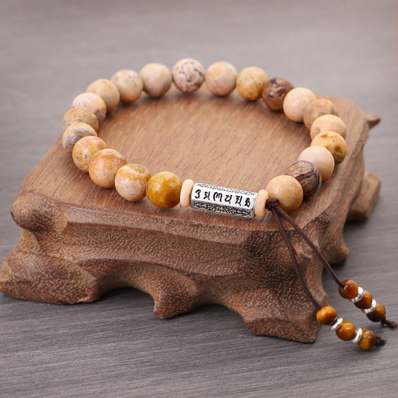 Nimara Ritual Weathered Stone Om Mani Padme Hum Strengthen Bracelet
