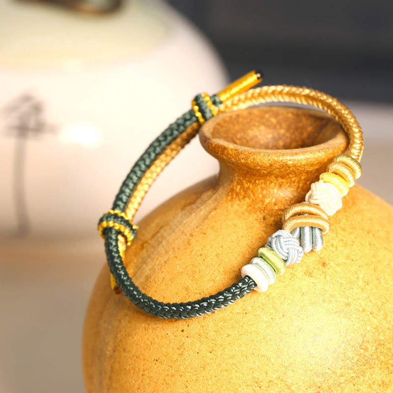 Nimara Ritual Two-Color Rope Handcrafted Eight Thread Peace Knot Luck Connection Bracelet