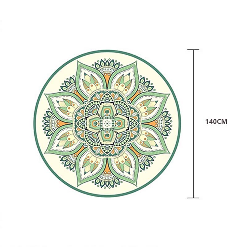 Nimara Ritual Tibetan Lotus Mandala Enlightenment Foldable Natural Rubber Yoga Mat Decoration