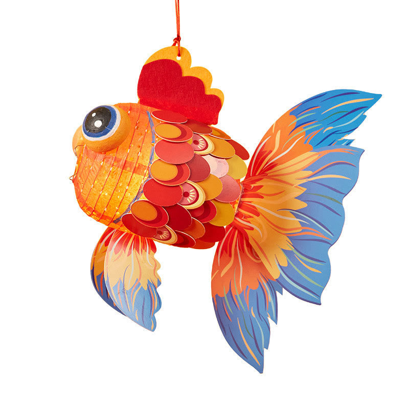 Nimara Ritual DIY Good Luck Koi Fish Paper Lantern Lamp Mid-Autumn Festival Child Kids Lantern Decoration