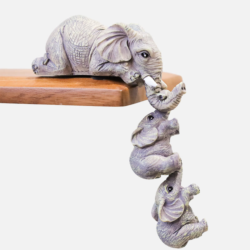 Nimara Ritual 3pcs Feng Shui Elephant Sitter Figurines Wealth Figurine Home Decoration