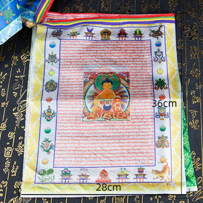 Nimara Ritual Tibetan 5 Colors Windhorse Buddha Tara Scriptures Healing Auspicious Outdoor Prayer Flag