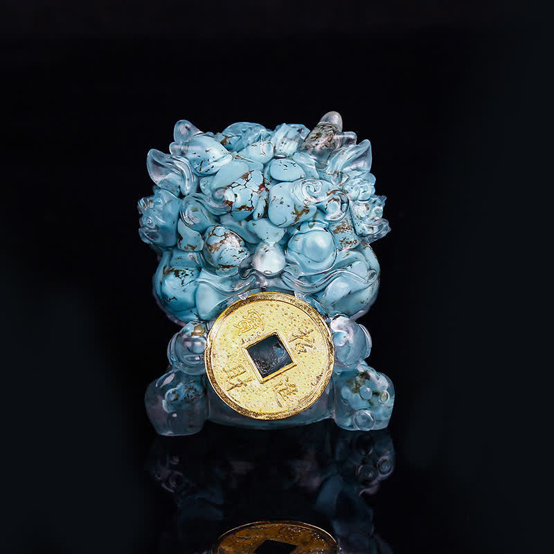 Nimara Ritual Handmade Cute PiXiu Gold Coin Crystal Fengshui Energy Wealth Fortune Home Decoration