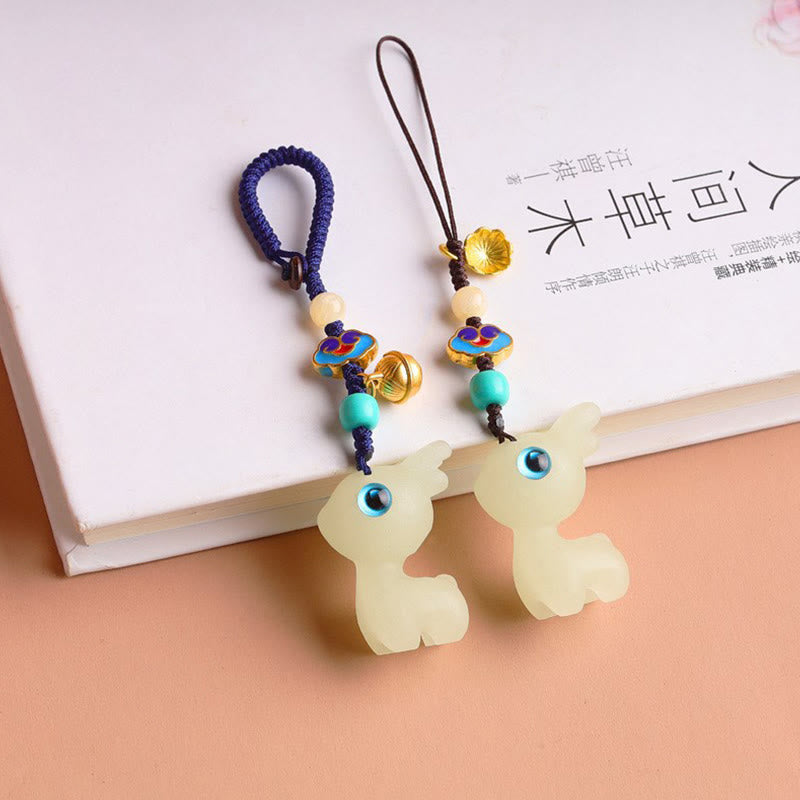 Nimara Ritual Mini Cute Deer Glowstone Luminous Lucky Deer Energy Key Chain Phone Car Hanging Decoration