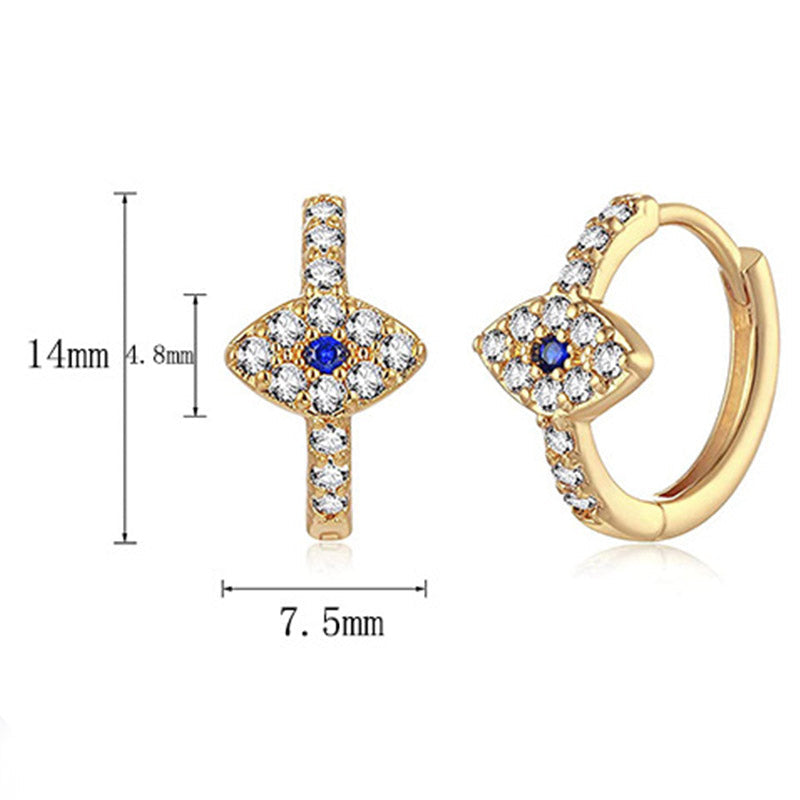 Nimara Ritual 925 Sterling Silver Evil Eye Symbol Blessing Stud Earrings