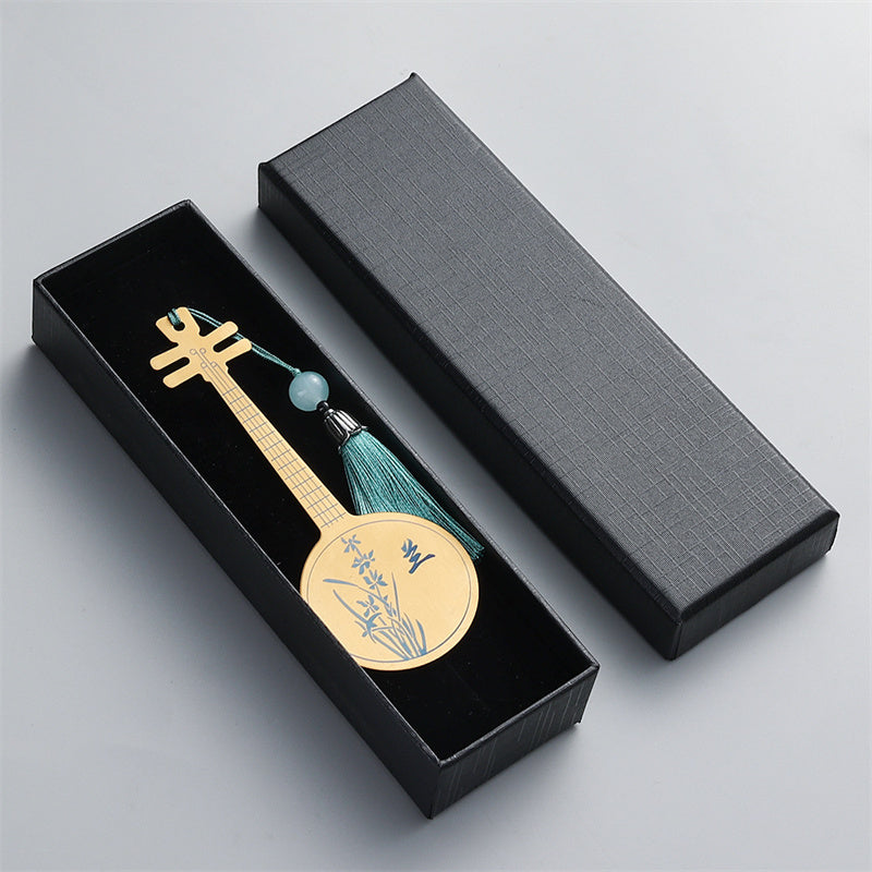 Nimara Ritual Classical Musical Instruments Pipa Guzheng Guqin Ruan Metal Bookmarks Tassel With Gift Box